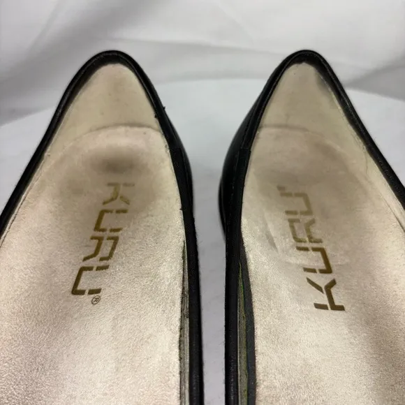 KURU Women's Flat Leather Loafers Black Size 6 Comfort Flats Elegant