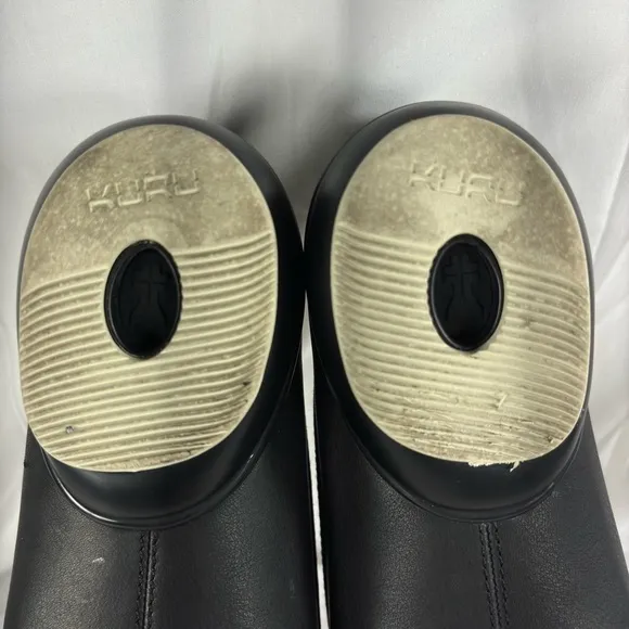 KURU Women's Flat Leather Loafers Black Size 6 Comfort Flats Elegant