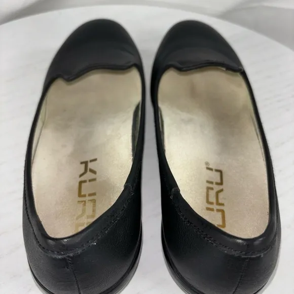 KURU Women's Flat Leather Loafers Black Size 6 Comfort Flats Elegant