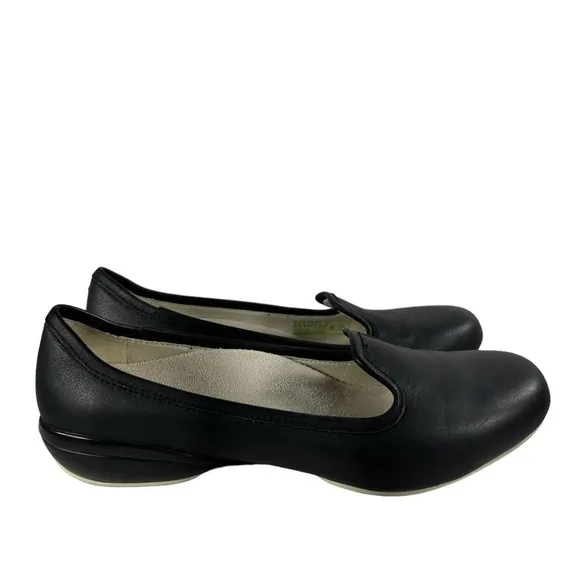 KURU Women's Flat Leather Loafers Black Size 6 Comfort Flats Elegant