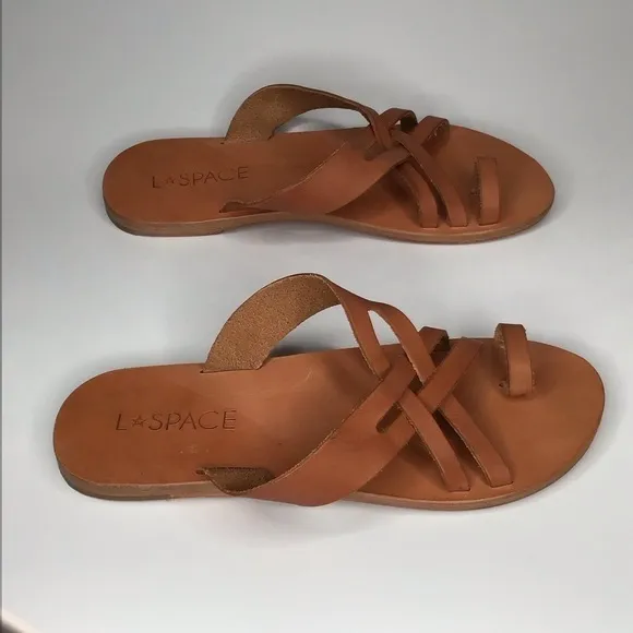 L SPACE Shore Break Sandals in Tan.