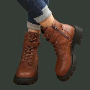 Ladie's chunky ankle combat boots