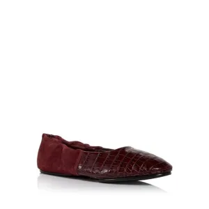 LAFAYETTE 148 NEW YORK Womens Burgundy Croc-Mira Almond Slip On Ballet Flats 36