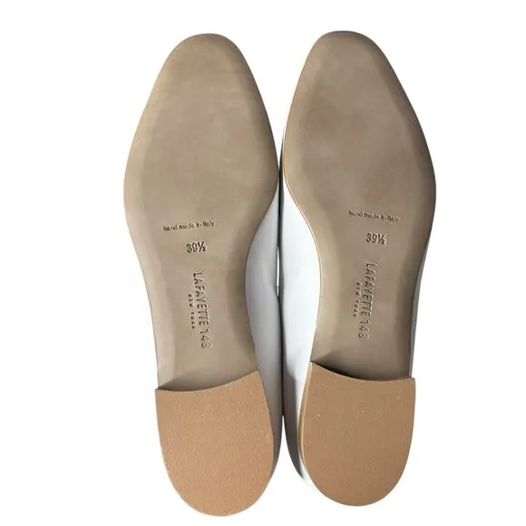 Lafayette 148 Siena Leather Loafer White Size 9.5