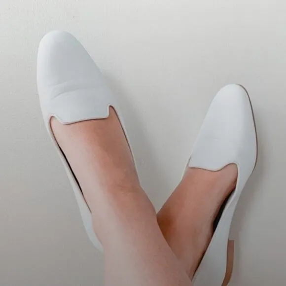 Lafayette 148 Siena Leather Loafer White Size 9.5