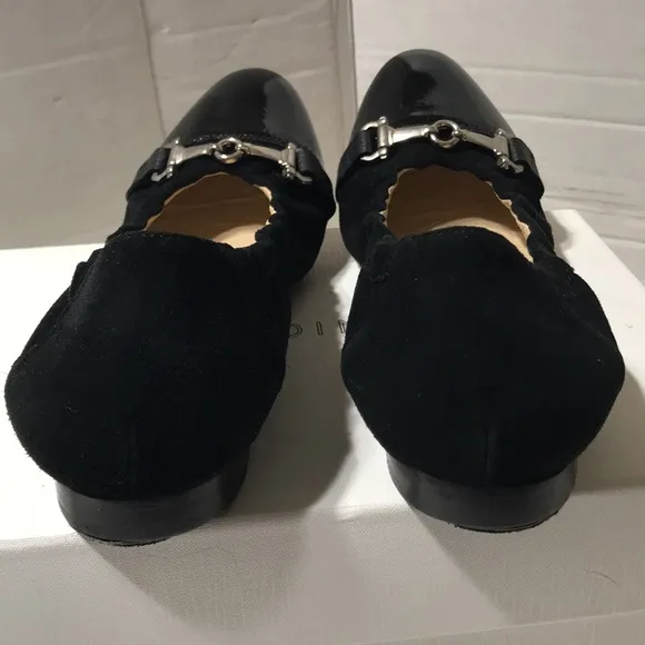 Lalisa suede/patent leather flats. Made in Spain. EUC