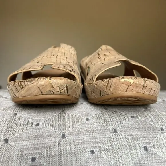 L'Amour Des Pieds Catiana Natural Open Toe Slip On Slide Cork Sandals US 7 M