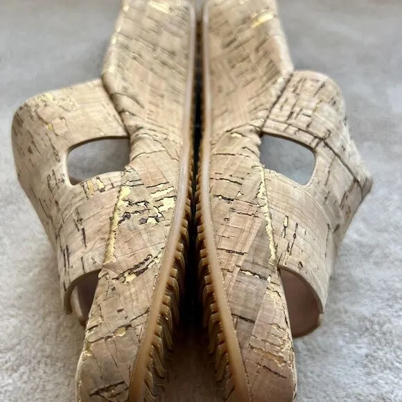 L'Amour Des Pieds Catiana Natural Open Toe Slip On Slide Cork Sandals US 7 M