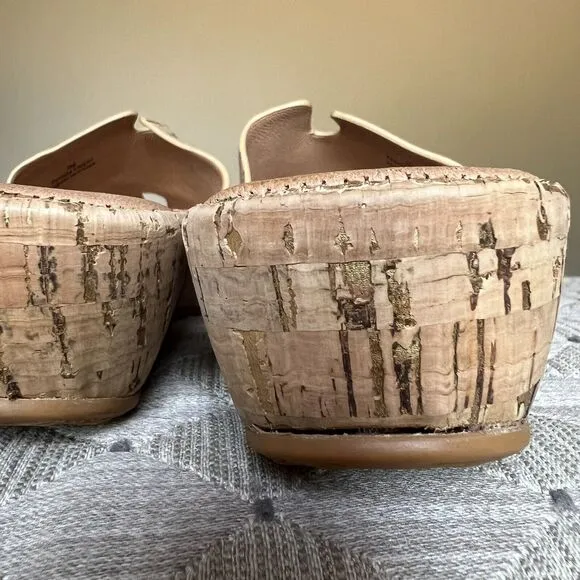 L'Amour Des Pieds Catiana Natural Open Toe Slip On Slide Cork Sandals US 7 M