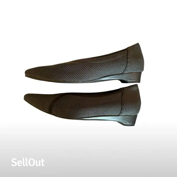 L'Amour Des Pieds Women's Black Knitted Slip-On Flats Size 8, Standard