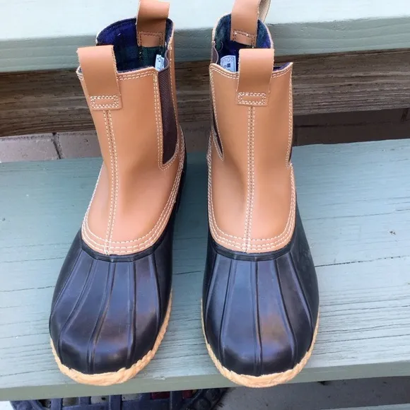 Lands End Chelsea Duck Boots Brown Leather Pull Over Women’s
