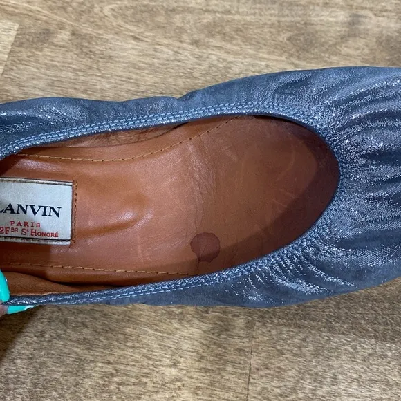 Lanvin Chrome Metallic Ballet Flats