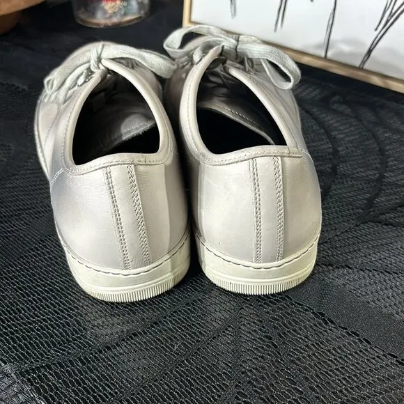Lanvin mens DBB1 low top distressed burnished sneakers 8 greys leather