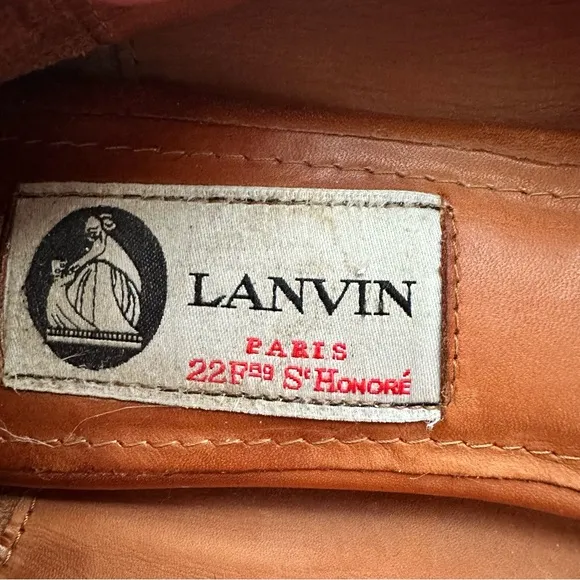 LANVIN Paris Authentic Classic Black Leather Ballerina Flat Women’s Size EU 38