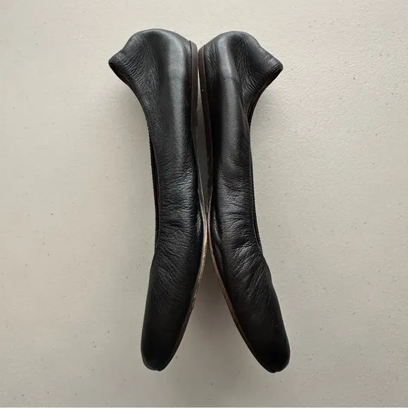 LANVIN Paris Authentic Classic Black Leather Ballerina Flat Women’s Size EU 38