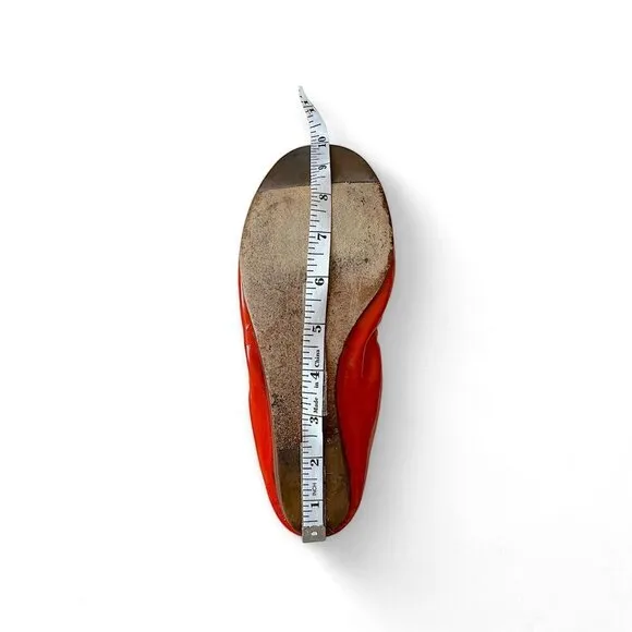 Lanvin signature ballet flats in orange patent leather, Size around 38.5 EU