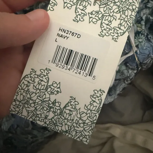 Large Tuckernuck Hyacinth House Light Blue Ditsy Floral Zip Front Ellie Dress