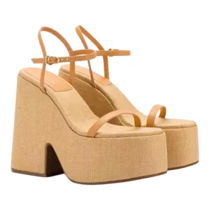 Larroude Women's Wanda Ankle Strap Platform Sandals 5.5 Preppy Spring