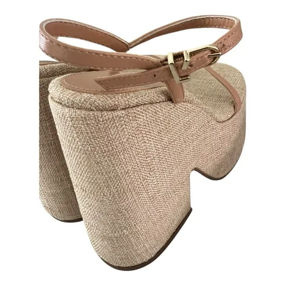 Larroude Women's Wanda Ankle Strap Platform Sandals 5.5 Preppy Spring