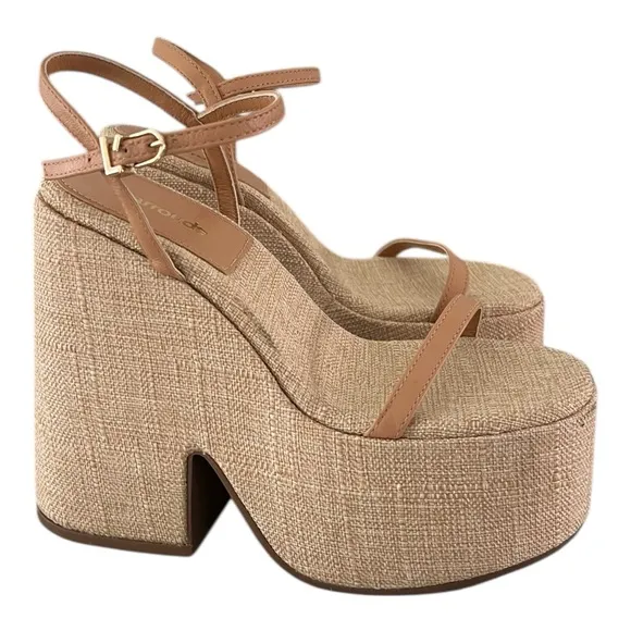 Larroude Women's Wanda Ankle Strap Platform Sandals 5.5 Preppy Spring
