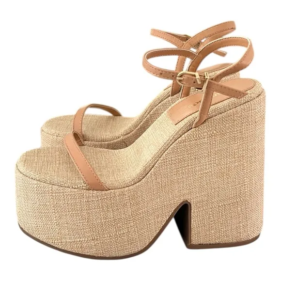 Larroude Women's Wanda Ankle Strap Platform Sandals 5.5 Preppy Spring