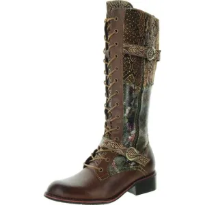 L'Artiste by Spring Step Womens Vaney Brown Combat &amp; Lace-Up Boots New