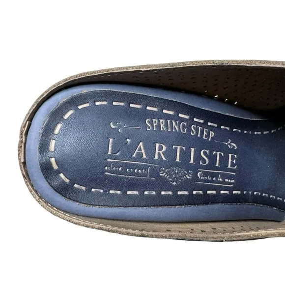 L’Artiste Spring Step STYLIN Floral Slide Sandals 36 5.5-6 Navy NWOT