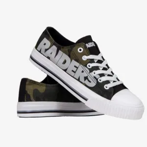 Las Vegas Raiders Camo Low Top Canvas Sneakers, Women’s Size 7