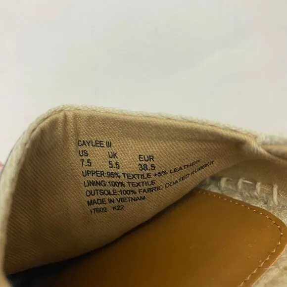 LAUREN BY RALPH LAUREN Caylee III Canvas Espadrille Size 7.5
