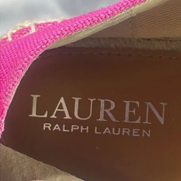Lauren by Ralph Lauren Caylee III flat espadrilles - pink, French/ecru, size 9B