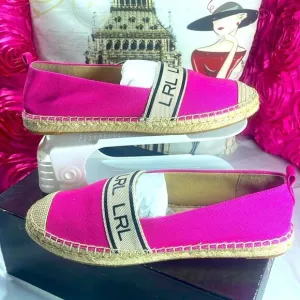 Lauren by Ralph Lauren Caylee III flat espadrilles - pink, French/ecru, size 9B