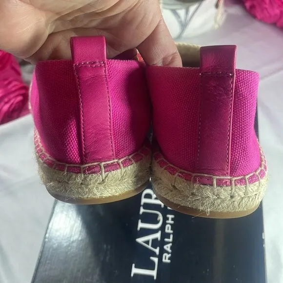 Lauren by Ralph Lauren Caylee III flat espadrilles - pink, French/ecru, size 9B