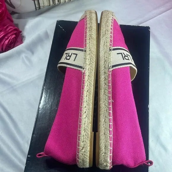 Lauren by Ralph Lauren Caylee III flat espadrilles - pink, French/ecru, size 9B