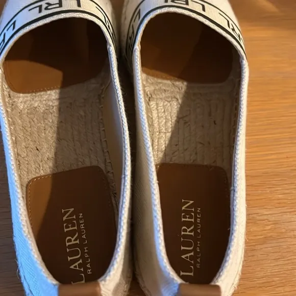 LAUREN RALPH LAUREN Caylee Logo-Print Espadrilles Size 10