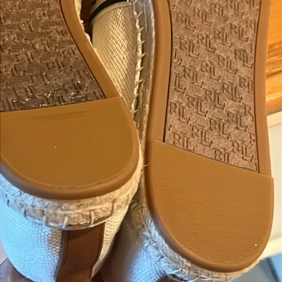 LAUREN RALPH LAUREN Caylee Logo-Print Espadrilles Size 10