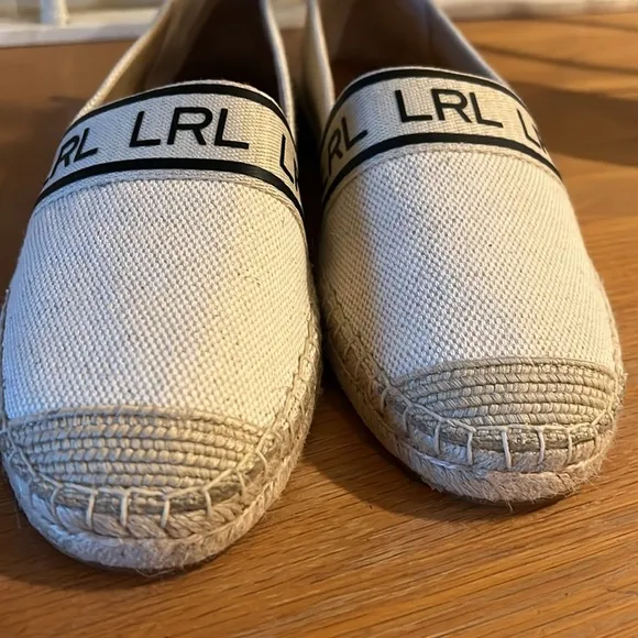 LAUREN RALPH LAUREN Caylee Logo-Print Espadrilles Size 10
