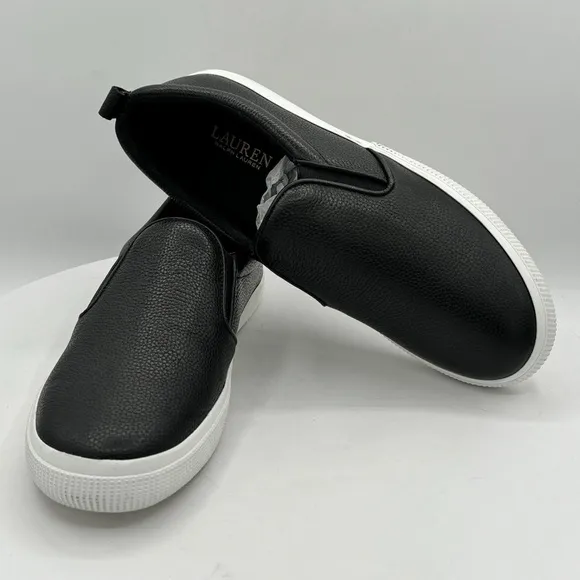 Lauren Ralph Lauren Haddley Slip On Low Top Womens Sneakers Size 9.5 Color Black