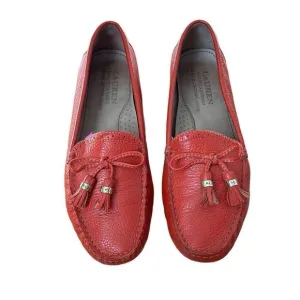 Lauren Ralph Lauren Cassady Womens Old Money Orange Slip On Loafers Shoes Size U