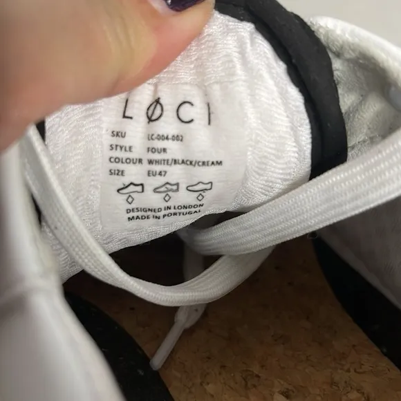 Løci Men's Neo White Vegan Leather Low Top Sneakers Size 47 US 13