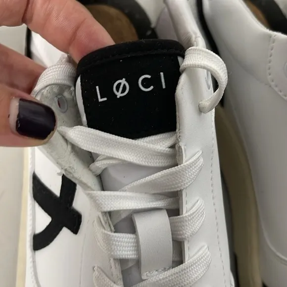 Løci Men's Neo White Vegan Leather Low Top Sneakers Size 47 US 13