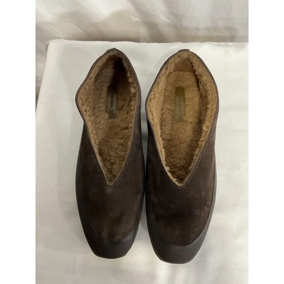Le Monde B�ryl 'Apres' Brown Ski Shearling-Lined Suede leather Ballet Flats