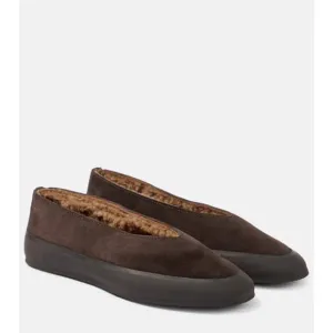 Le Monde B�ryl 'Apres' Brown Ski Shearling-Lined Suede leather Ballet Flats