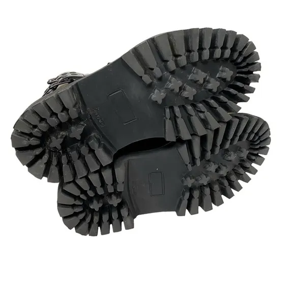 Le Qarant Combat Moto Boots Lace Up Buckle Italian