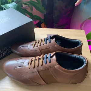 Leather Carlos Santana Walnut Low Top Sneakers