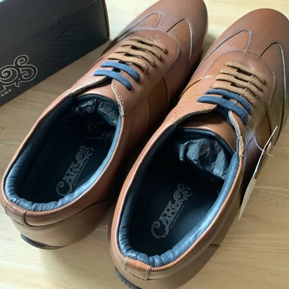 Leather Carlos Santana Walnut Low Top Sneakers