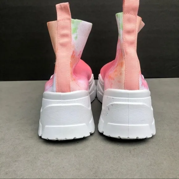 LEMONADE Tie Dye High Top Slip On Sock Sneakers 7