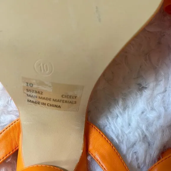 Lemonade Cicely Orange platform square toe strap ankle strap sandals size 10