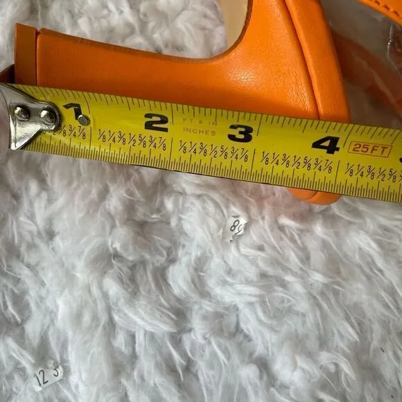 Lemonade Cicely Orange platform square toe strap ankle strap sandals size 10