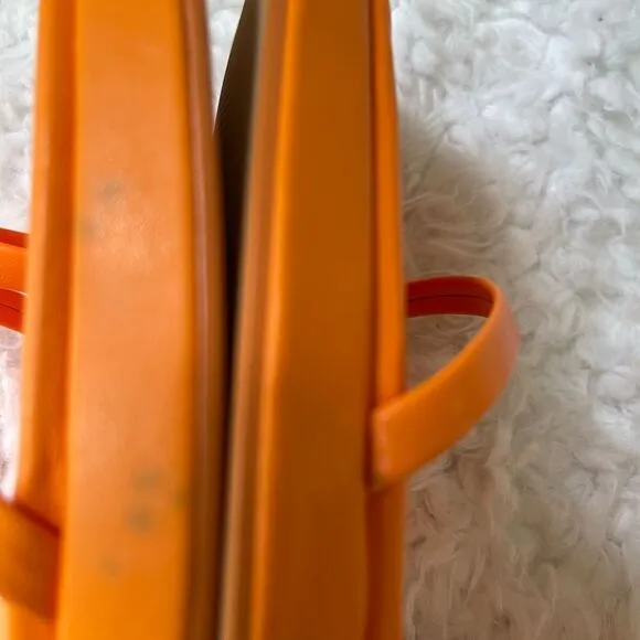 Lemonade Cicely Orange platform square toe strap ankle strap sandals size 10