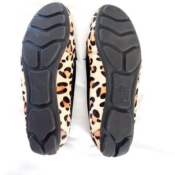 Leopard print calf hair loafers